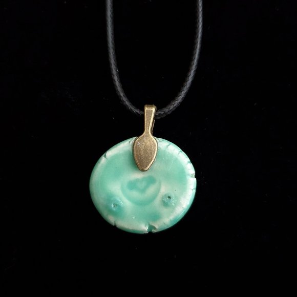 Handmade Ceramic Aqua Green Elephant Pendant Necklace - Picture 5 of 12